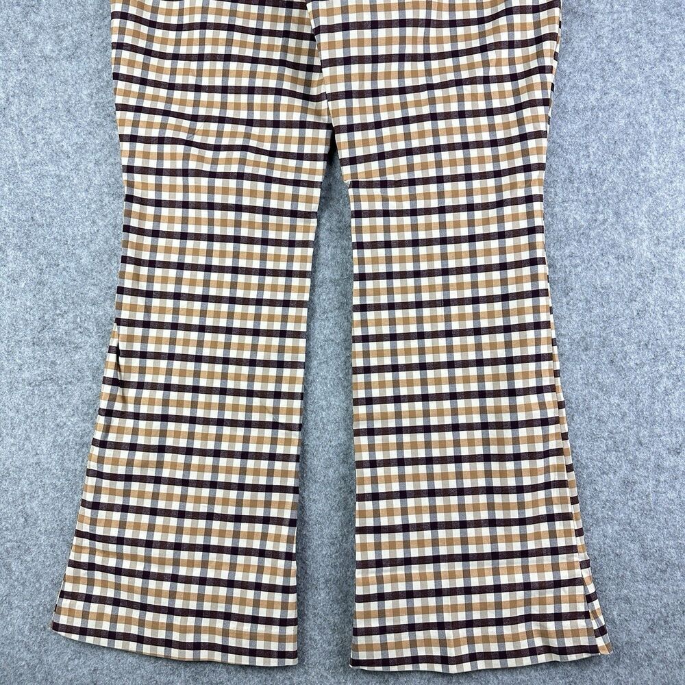 Cato Mid Rise Flare Pull On Pants Womens 14 Gingham Plaid Stretch Pockets NEW* - Picture 8 of 16